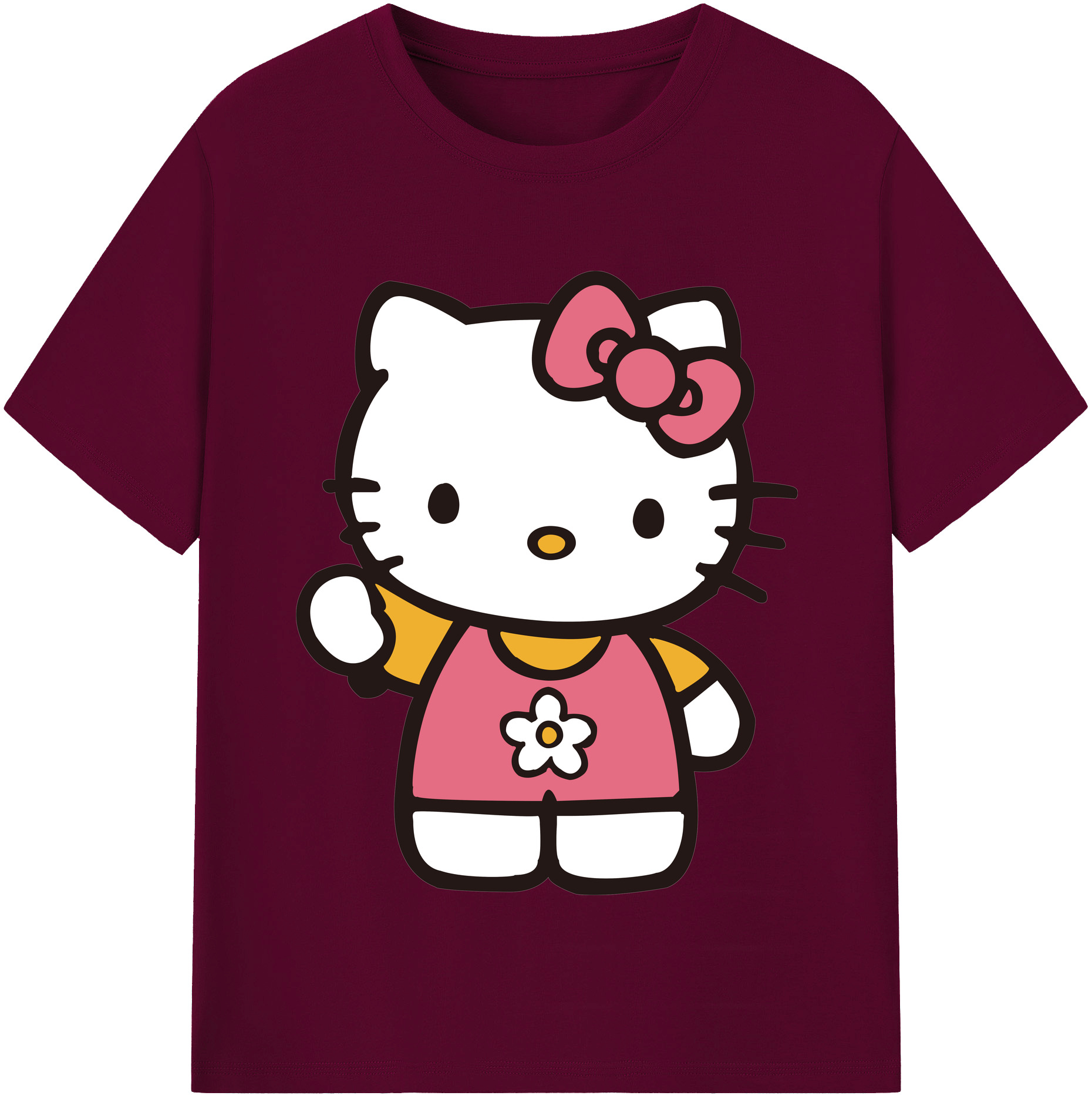 （画像用） Hello Kitty ハローキティ レディースカジュアルプリントTシャツ（綿100％）